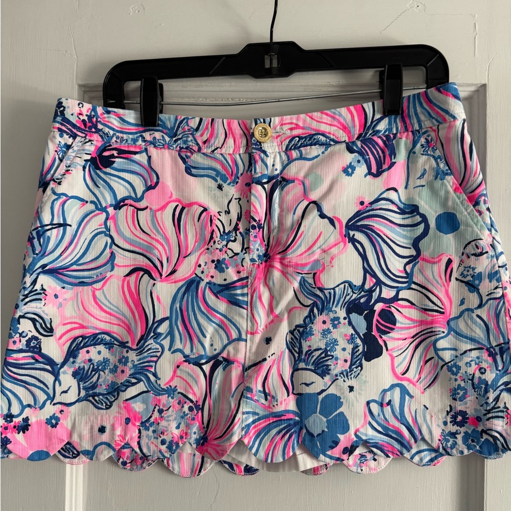 Lilly Pulitzer Floral Scalloped Hem Skort Size 8